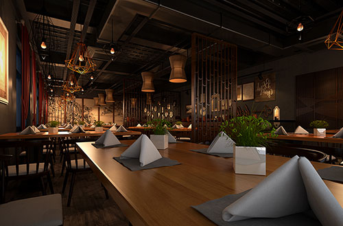 萍乡简约大气中式风格餐厅设计装修效果图