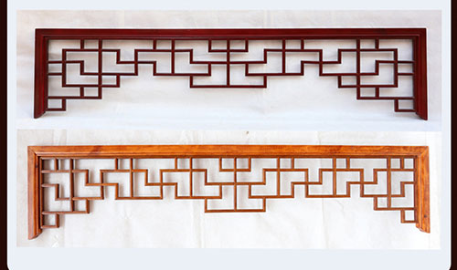 萍乡中式花格吊顶门楣挂落仿古落地罩在实际案例中的展示