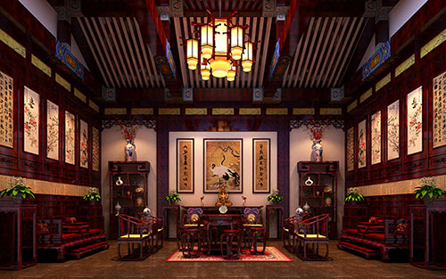 萍乡古色古香的中式四合院装修效果图