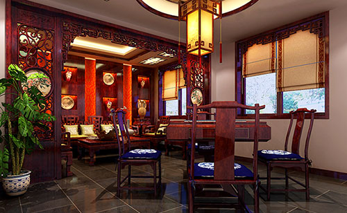 萍乡古典中式风格茶楼包间设计装修效果图